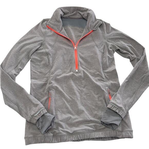 Lululemon Pullover Womens 4 Heathered Grey Forthright 1/2 Zip - Picture 2 of 12